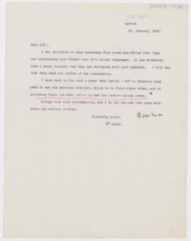 Letter to James William White, January 25, 1915