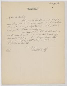 Letter to Harvey Cushing, May 1, 1925