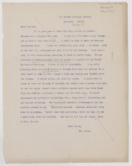 Letter to Henry Barton Jacobs, (October 1912 ?)