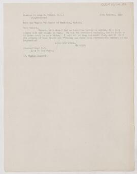 Letter to Adam H. Wright, October 30, 1912