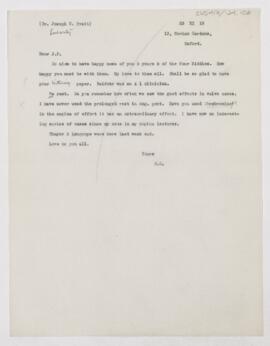 Letter to Joseph Hersey Pratt, November 23, 1917