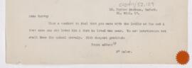 Letter to Harvey Cushing, August 31, 1917