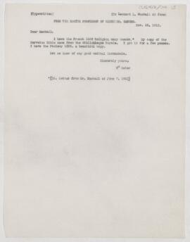 Letter to Leonard L. Mackall, November 25, 1912