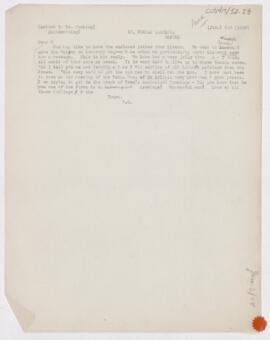 Letter to Harvey Cushing, January 3, 1908