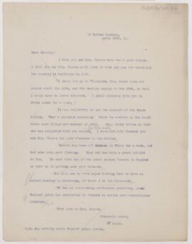 Letter to Henry Barton Jacobs, April 15, 1910