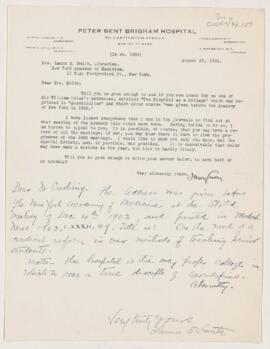 Letter to Laura E. Smith, August 27, 1922