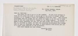 Letter to Leonard George Rowntree, May 31, 1907