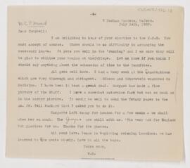 Letter to Campbell Palmer Howard, July 14, 1905
