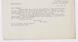Letter to Albert Chatard, July 22, 1919