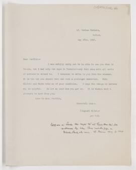 Letter to Charles Daniel Parfitt, May 28, 1907