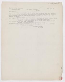 Letter to Harvey Cushing, December 1, 1909