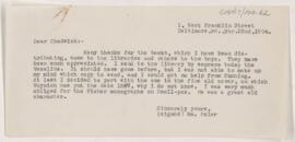 Letter to J.R. Chadwick, March 22, 1904
