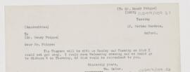 Letter to Henry Phipps, 1909