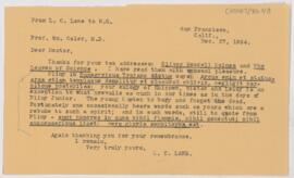 Letter to William Osler, December 27, 1894