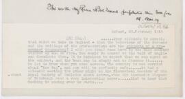 Letter to Arnold Carl Klebs, February 20, 1915