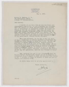 Letter to Harvey Cushing, May 4, 1925