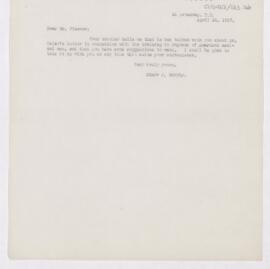 Letter to  Flexner, April 24, 1917