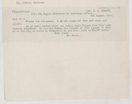 Letter to William Sydney Thayer, August 3, 1912
