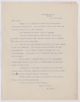 Letter to Henry Barton Jacobs, December 17, 1909