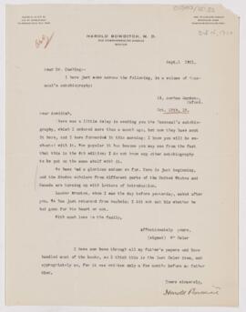 Letter to Henry Pickering Bowditch, October 15, 1910