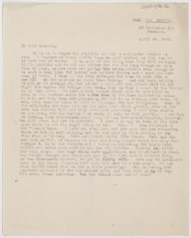 Letter to Charlotte Osler, April 27, 1900