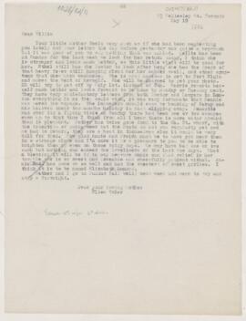 Letter to William Osler, May 19, 1886