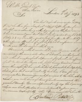 Copy of letter from Brickwood, Pattle, & Co. to William Grant