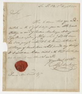 Letter from Sir Alexander Mackenzie to Simon McTavish, 5 August 1792