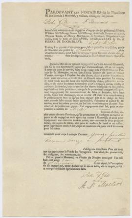 Voyageur contract for Peter Gill of St. Francois
