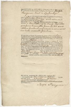Voyageur contract for Joseph Pangman