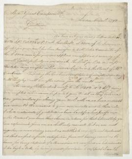 Copy of letter from Brickwood, Pattle, & Co. to William Grant