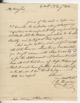 Letters to Jacob Oldham and Mackenzie, Oldham & Co.
