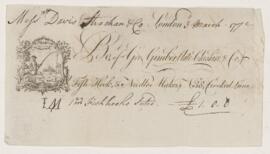 Invoice, 3 March 1772
