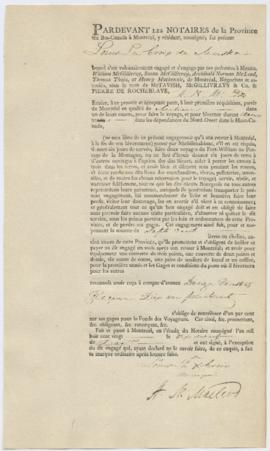 Voyageur contract for Louis La Croix of Maska