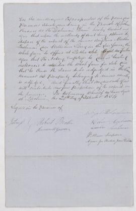 Legal document regarding eventual sale of Leishman Farm