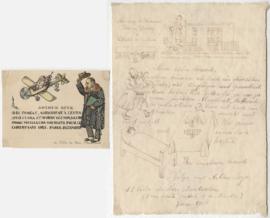 Illustrated letters and one Christmas card