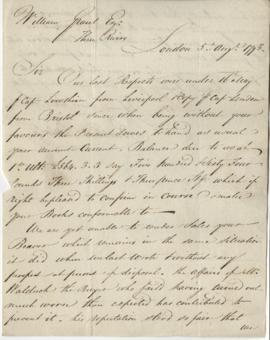 Letter from Brickwood, Pattle, & Co. to William Grant