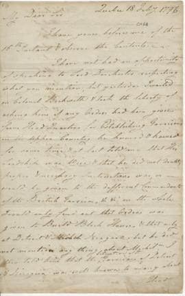 Letter from Joseph Frobisher to Simon McTavish, 18 July 1796