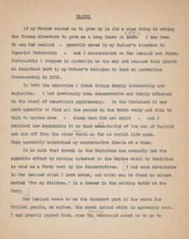 Draft of Autobiography - Travel