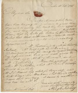 Letter from Hugh Finlay to Simon McTavish, 16 February 1797