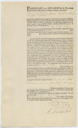 Voyageur contract for Louis La Valle[e] Joseph La Valle[e] sons of Joseph of Sorel