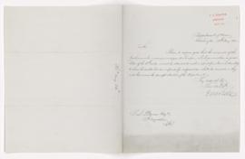 Letter to T. S. Brown from U.S. Secretary of War John Bell