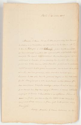 Letter from the Duc de Richelieu to Monsieur le Baron